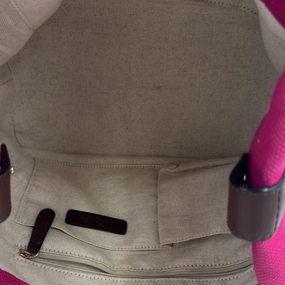 Michael Kors Fuchsia Tote with Cream Handles